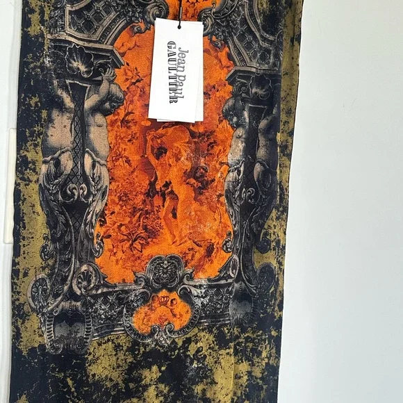 Jean Paul Gaultier Orange and Black Maxi Skirt - Picture 7 of 8